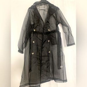 Black Sheer Trench Coat